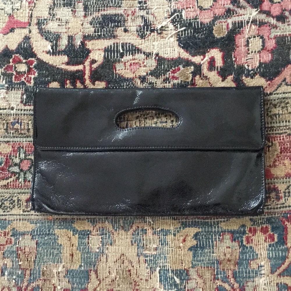 Black Patent Leather Hobo International Clutch